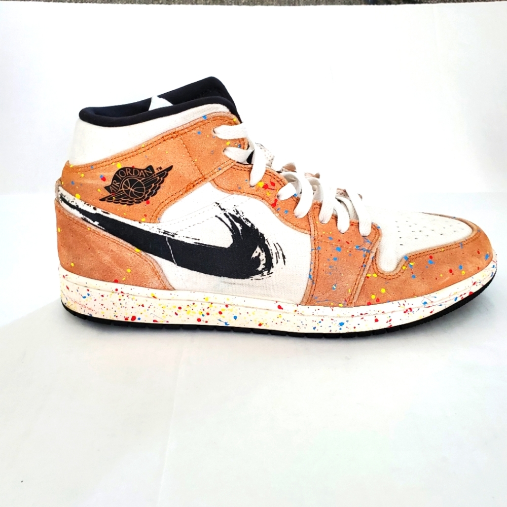 Nike Air Jordan 1 Mid SE Brushstroke DA8005-100 GS Size US 11